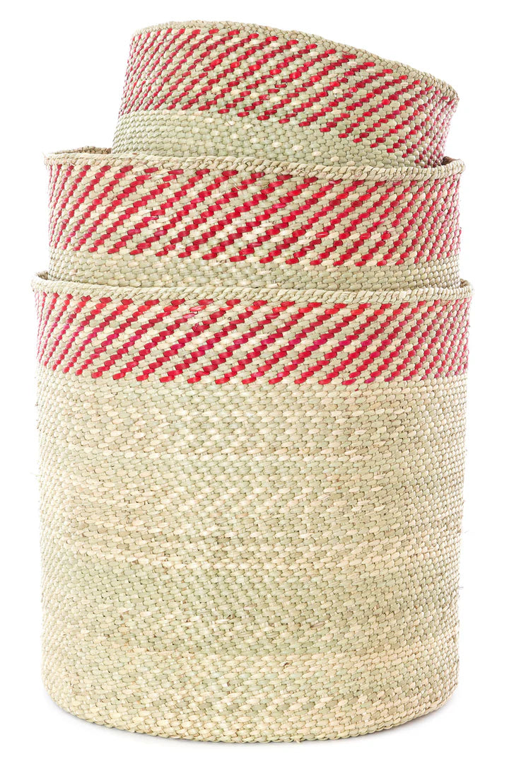 Berry and Natural Kupanda Iringa Basket - Large (Set of 4)