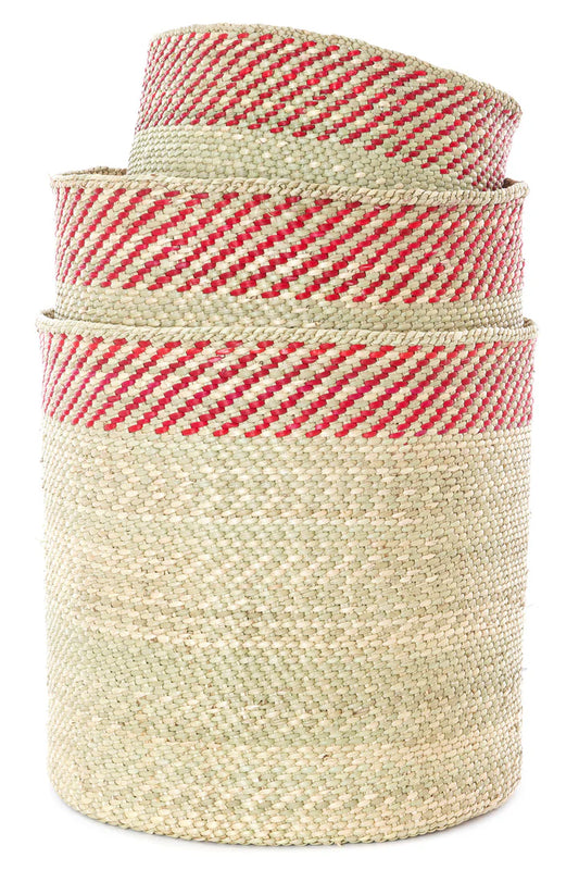 Berry and Natural Kupanda Iringa Basket - Large (Set of 4)