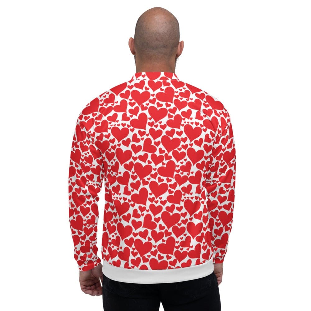 Mens Bomber Jacket / Love Red Hearts-1