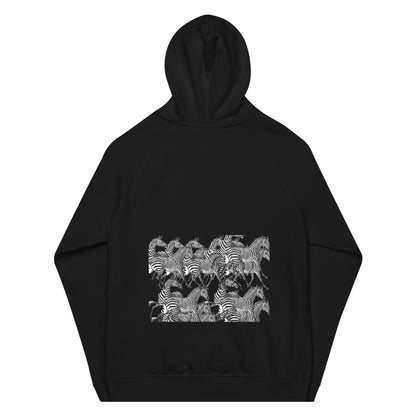 THE ZEBRA Unisex Eco Raglan Hoodie by SobG Designs