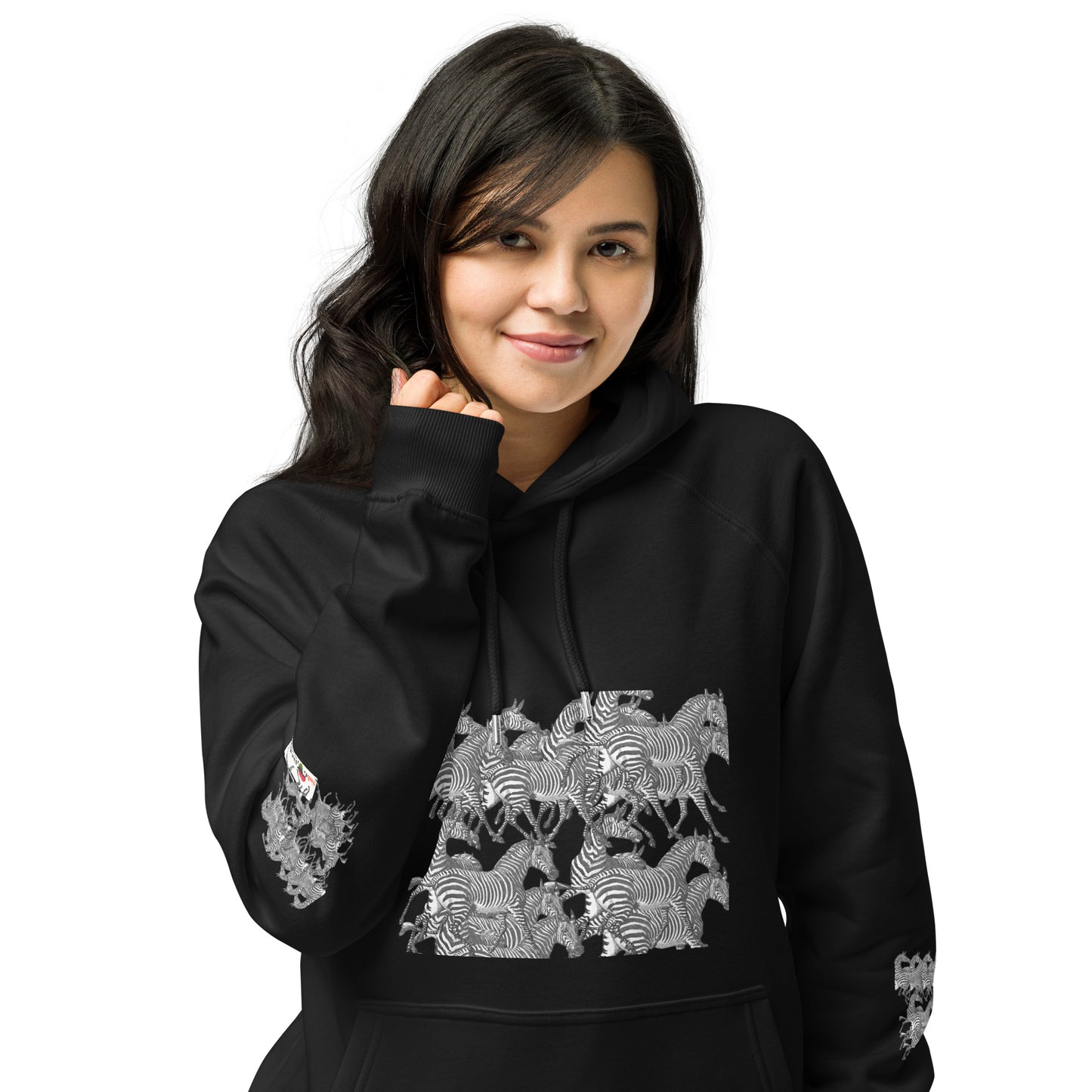 THE ZEBRA Unisex Eco Raglan Hoodie by SobG Designs