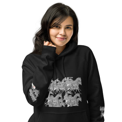 THE ZEBRA Unisex Eco Raglan Hoodie by SobG Designs