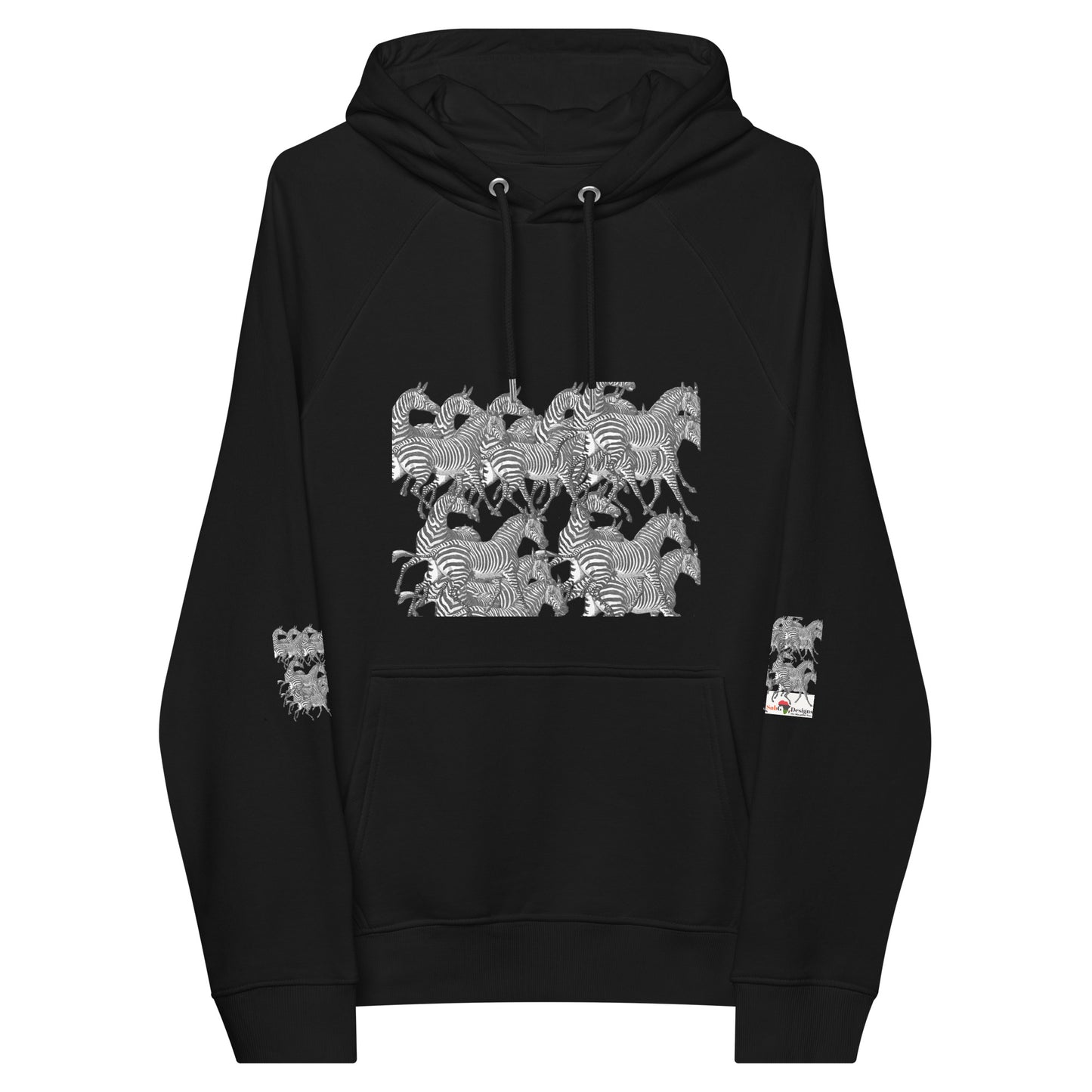 THE ZEBRA Unisex Eco Raglan Hoodie by SobG Designs