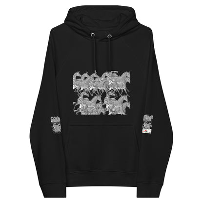 THE ZEBRA Unisex Eco Raglan Hoodie by SobG Designs