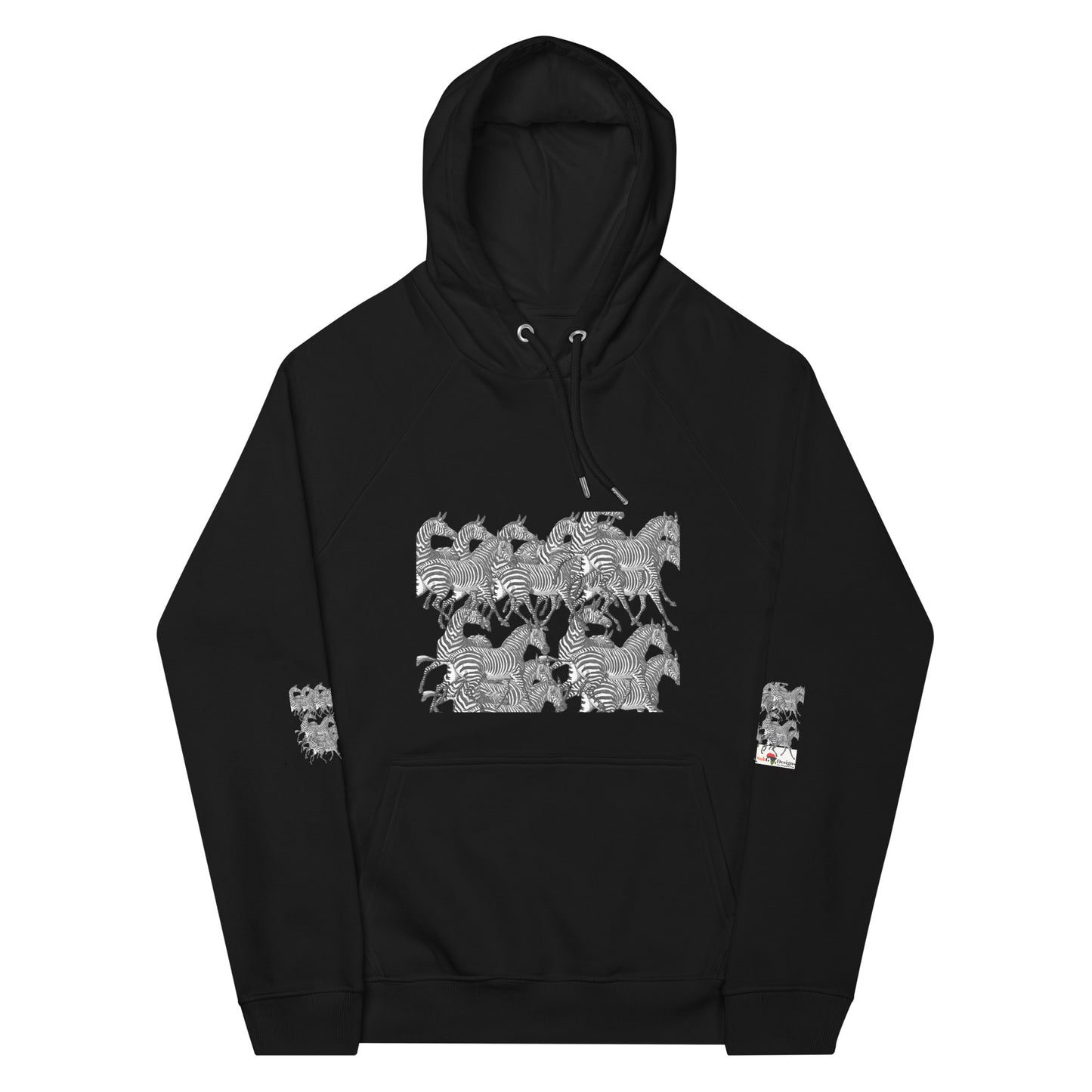 THE ZEBRA Unisex Eco Raglan Hoodie by SobG Designs