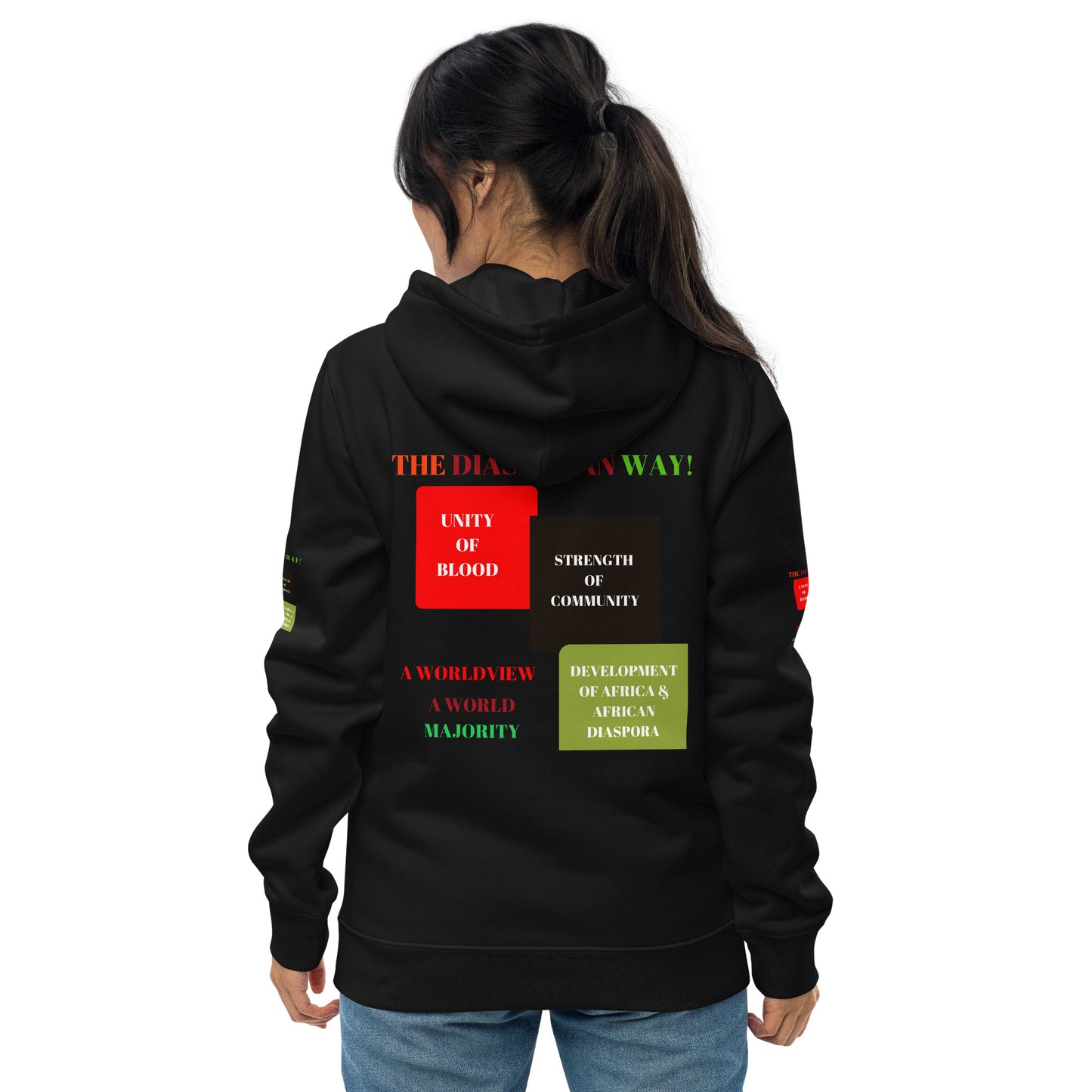 RED, BLACK, GREEN COLORS MEAN Unisex Essential Eco Hoodie by SobG Designs