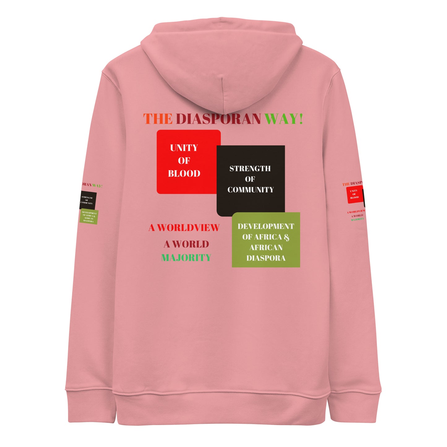 RED, BLACK, GREEN COLORS MEAN Unisex Essential Eco Hoodie by SobG Designs