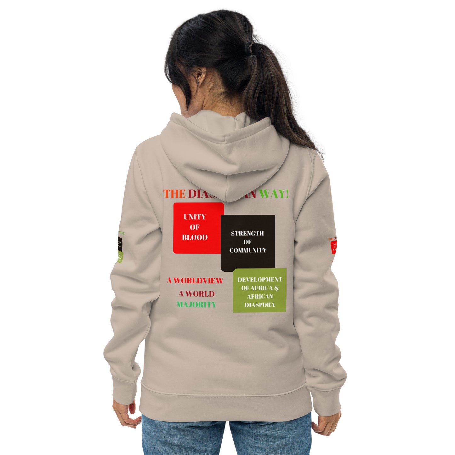 RED, BLACK, GREEN COLORS MEAN Unisex Essential Eco Hoodie by SobG Designs