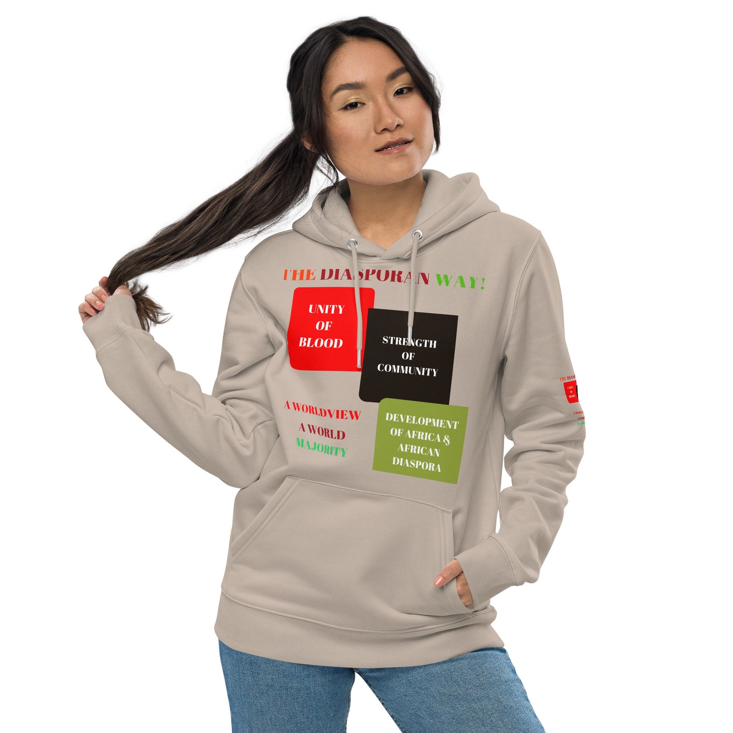 RED, BLACK, GREEN COLORS MEAN Unisex Essential Eco Hoodie by SobG Designs