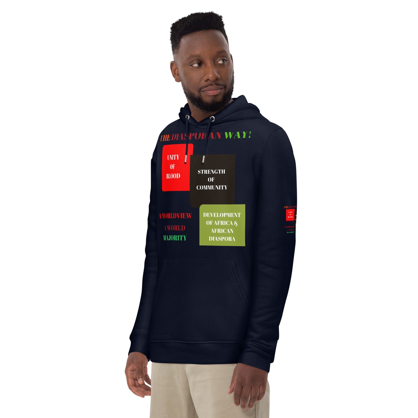 RED, BLACK, GREEN COLORS MEAN Unisex Essential Eco Hoodie by SobG Designs
