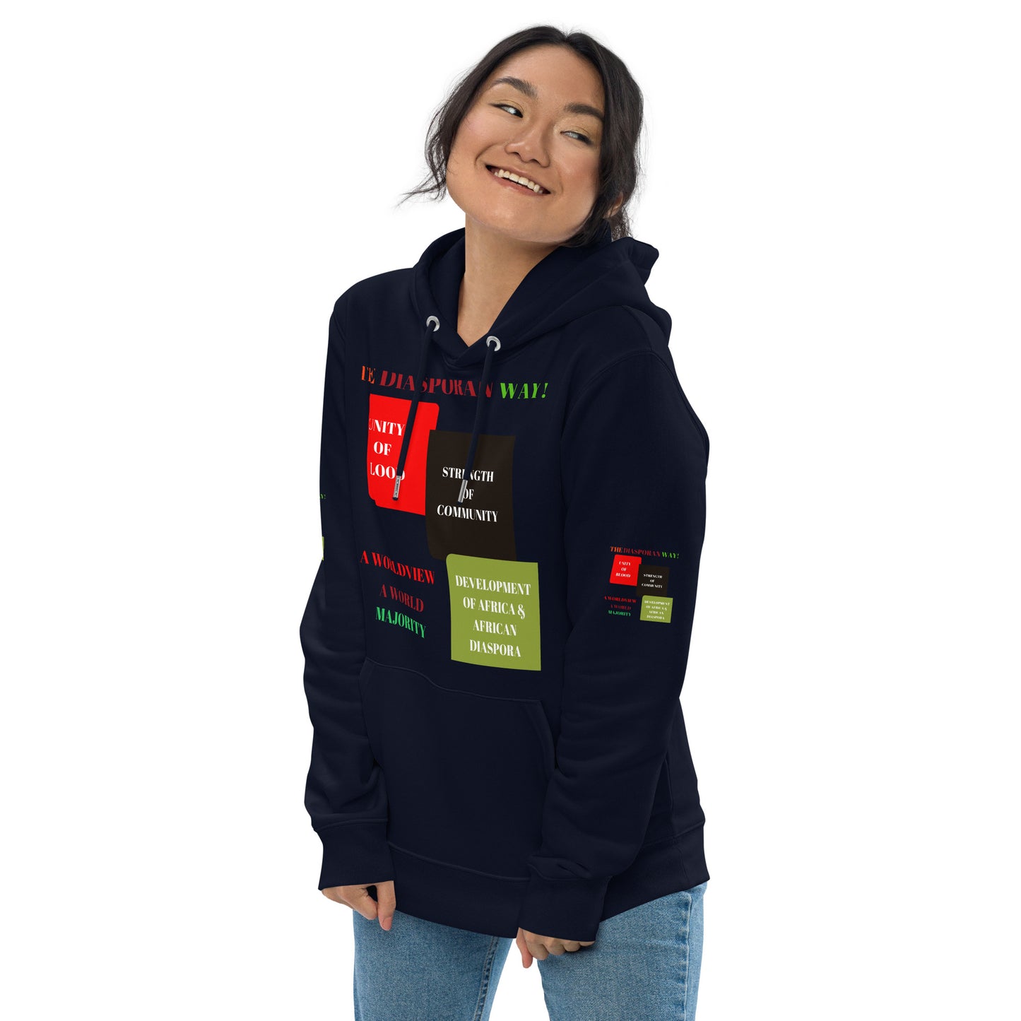 RED, BLACK, GREEN COLORS MEAN Unisex Essential Eco Hoodie by SobG Designs