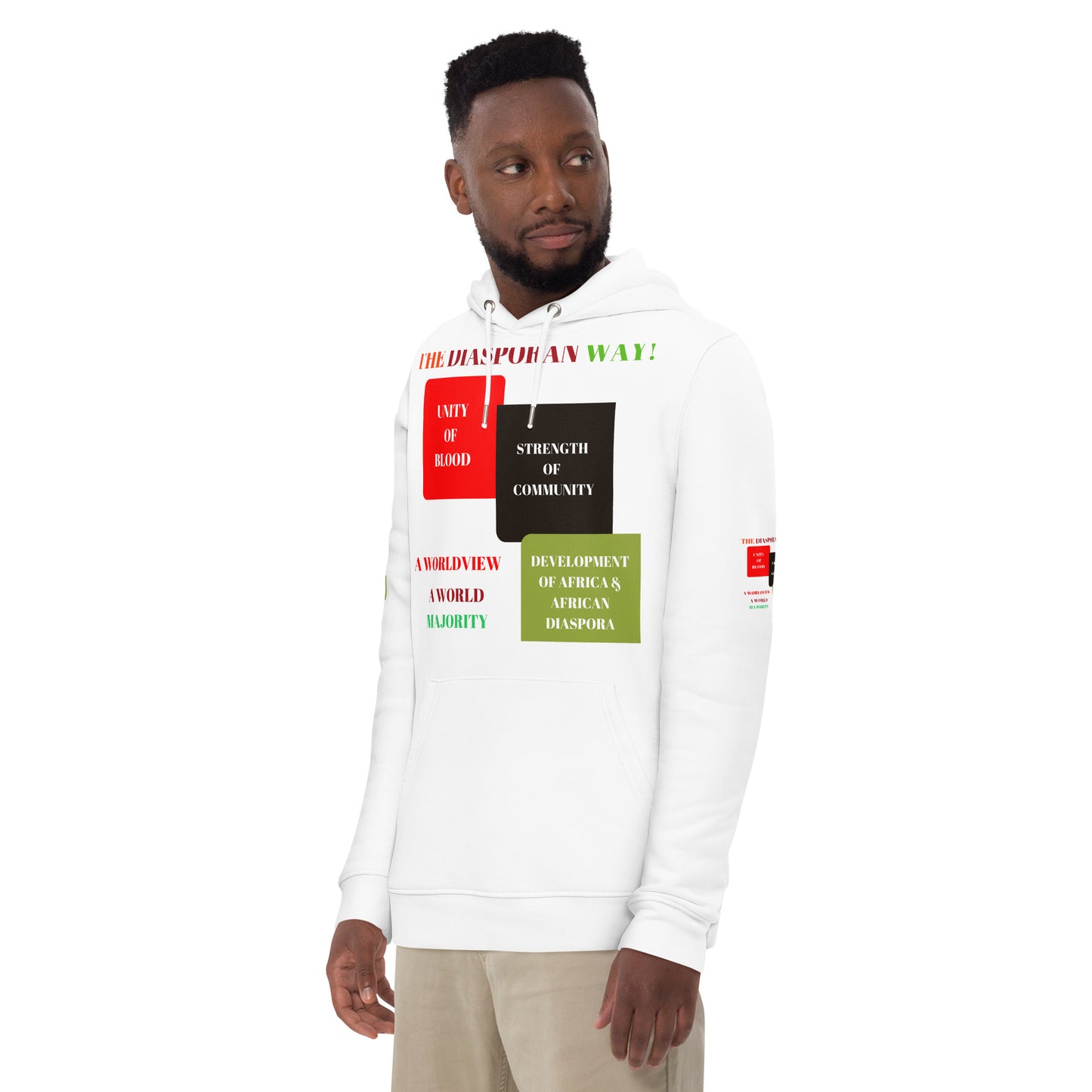 RED, BLACK, GREEN COLORS MEAN Unisex Essential Eco Hoodie by SobG Designs