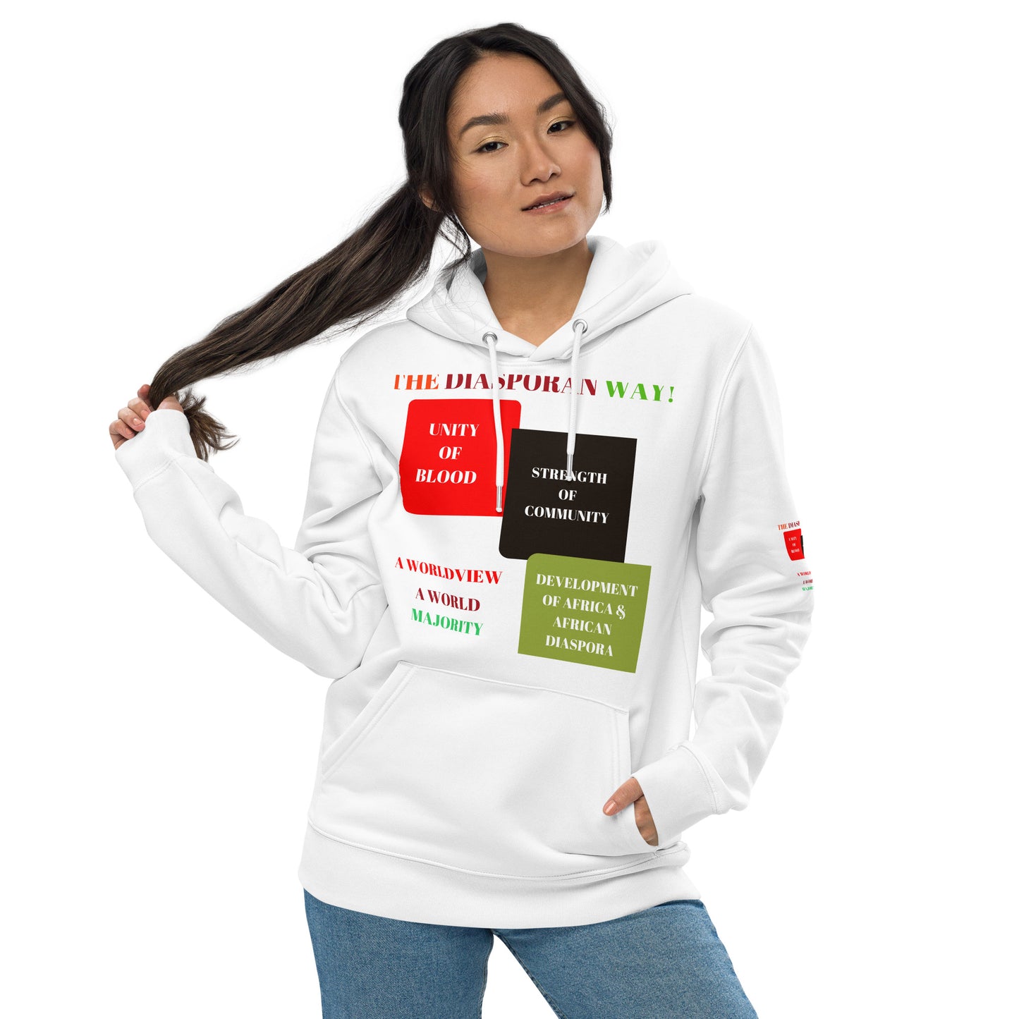 RED, BLACK, GREEN COLORS MEAN Unisex Essential Eco Hoodie by SobG Designs