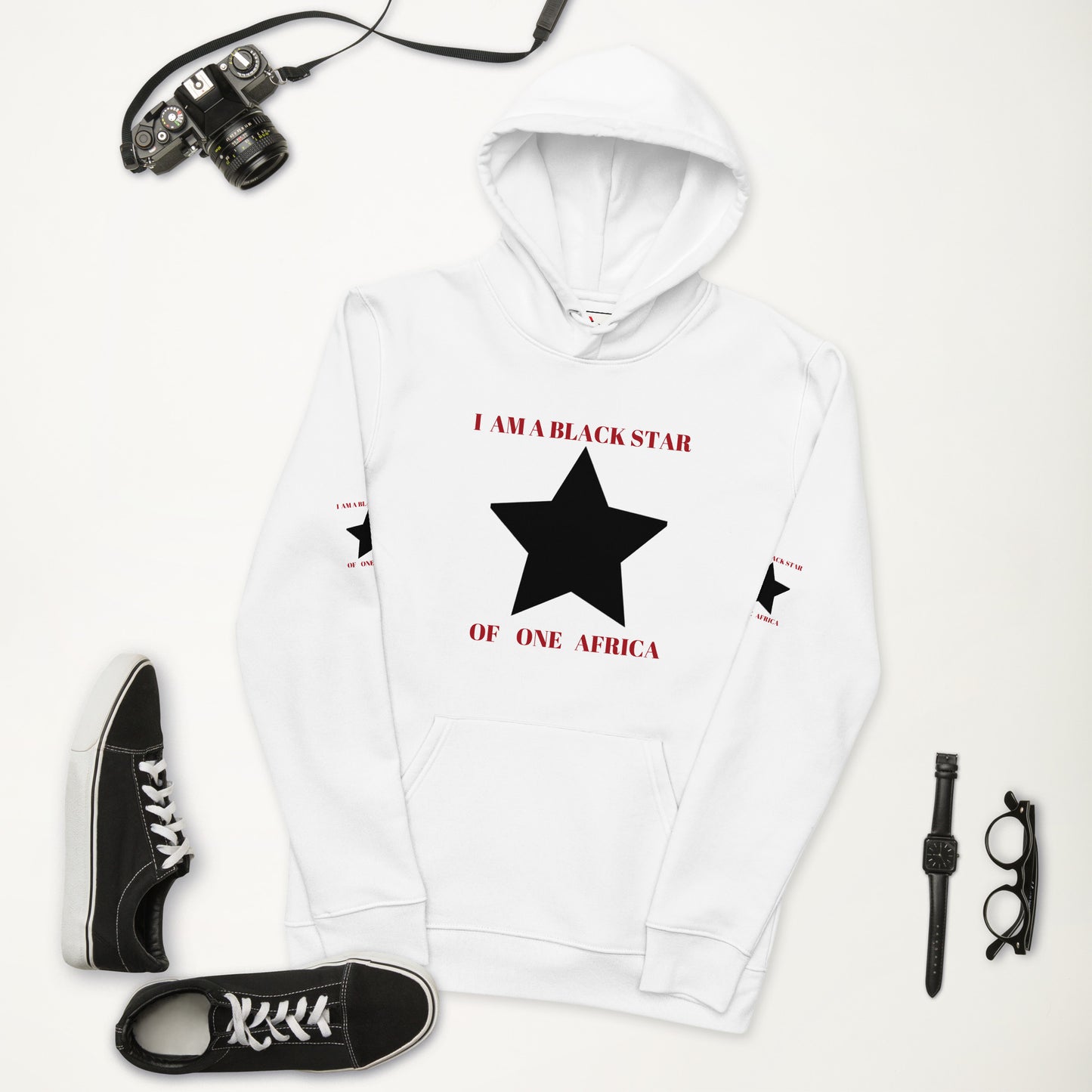 I AM A BLACK STAR Unisex Essential Eco Hoodie by SobG Designs