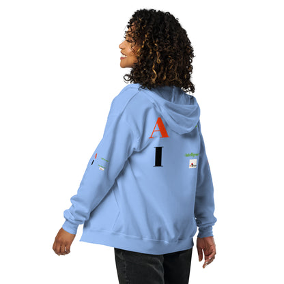 AI = African Intelligence Unisex Heavy Blend Zip Hoodie by SobG Designs