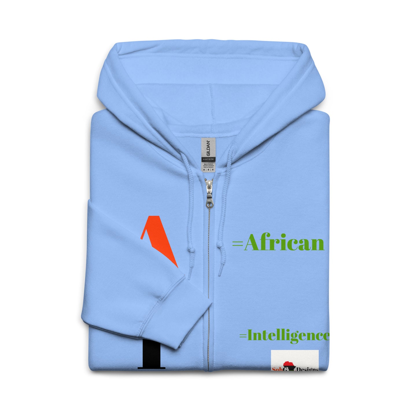 AI = African Intelligence Unisex Heavy Blend Zip Hoodie by SobG Designs