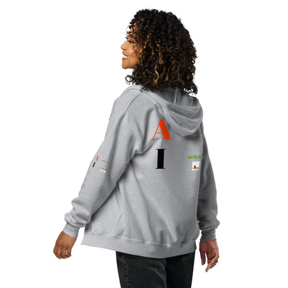 AI = African Intelligence Unisex Heavy Blend Zip Hoodie by SobG Designs