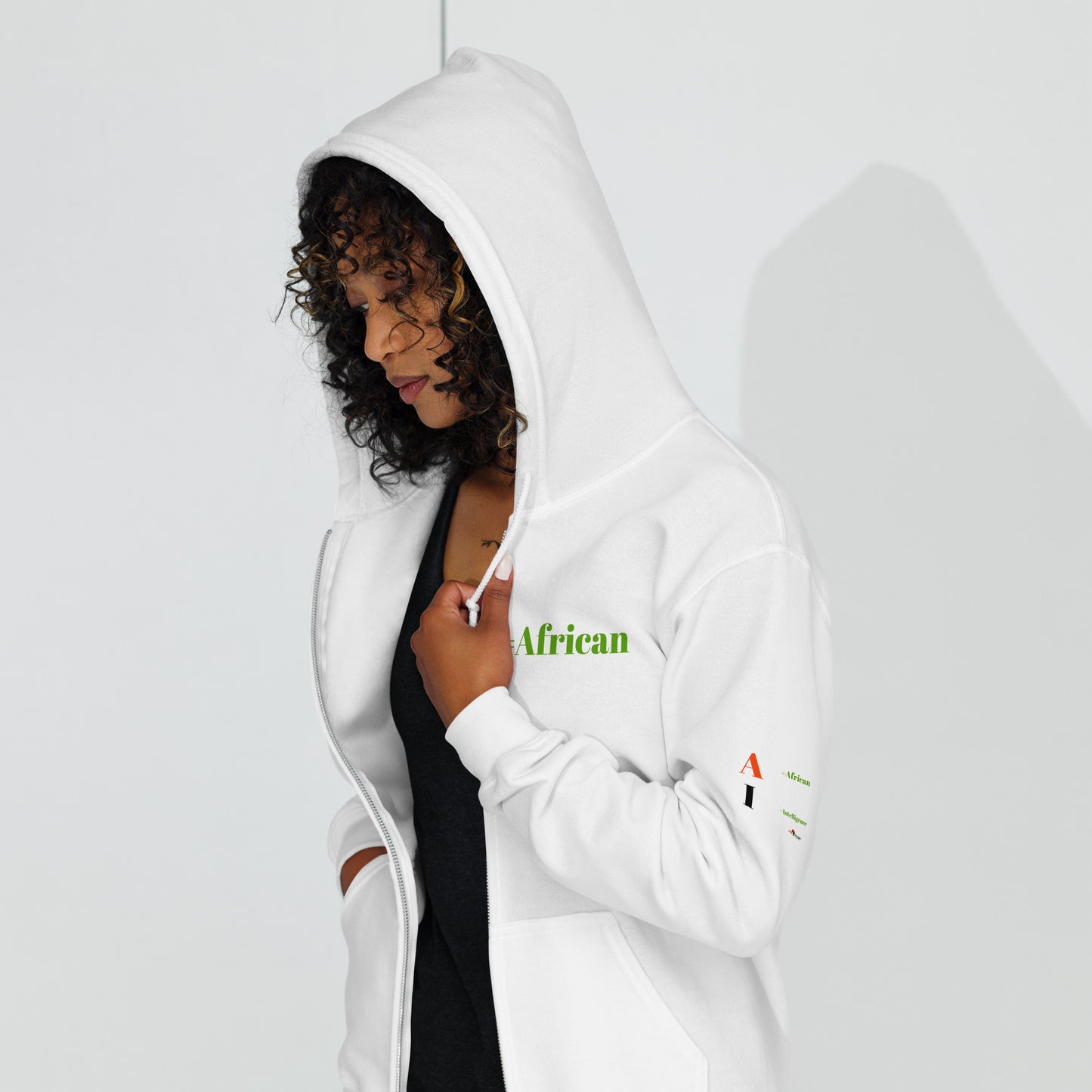 AI = African Intelligence Unisex Heavy Blend Zip Hoodie by SobG Designs