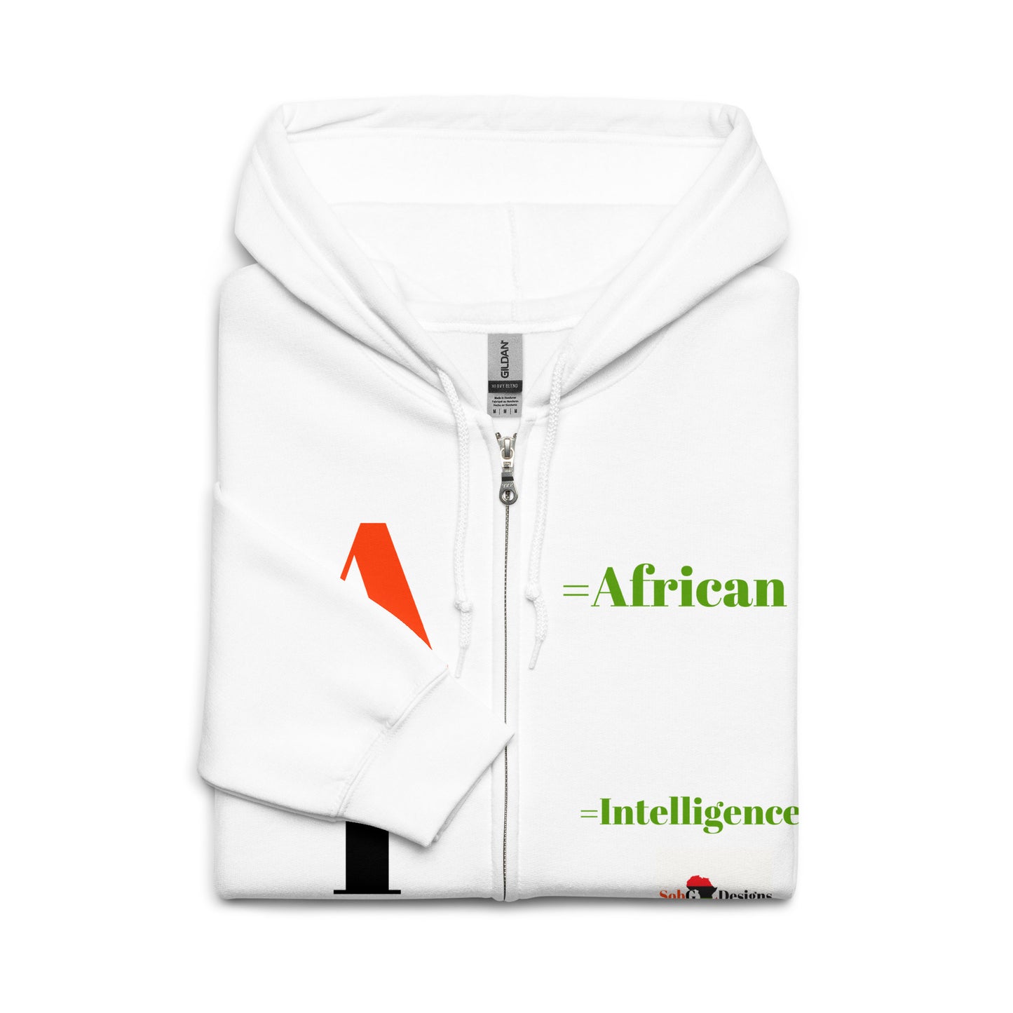 AI = African Intelligence Unisex Heavy Blend Zip Hoodie by SobG Designs