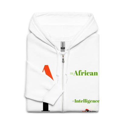 AI = African Intelligence Unisex Heavy Blend Zip Hoodie by SobG Designs