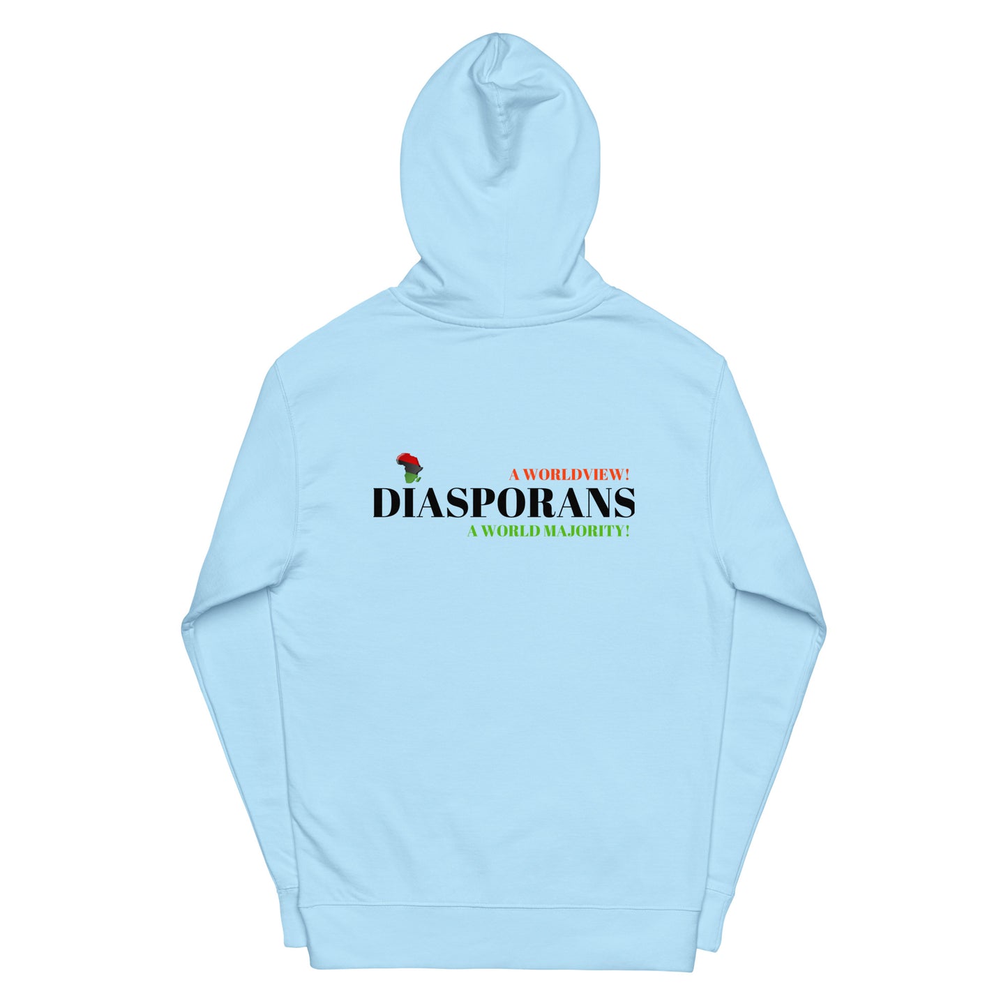 DIASPORANS  A WORLDVIEW A WORLD MAJORITY Unisex Midweight Hoodie by SobG Designs