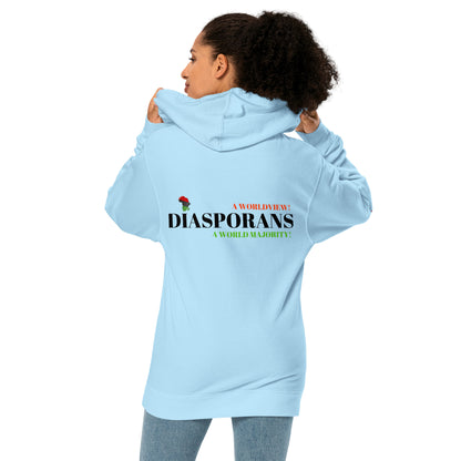 DIASPORANS  A WORLDVIEW A WORLD MAJORITY Unisex Midweight Hoodie by SobG Designs