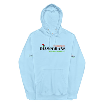 DIASPORANS  A WORLDVIEW A WORLD MAJORITY Unisex Midweight Hoodie by SobG Designs