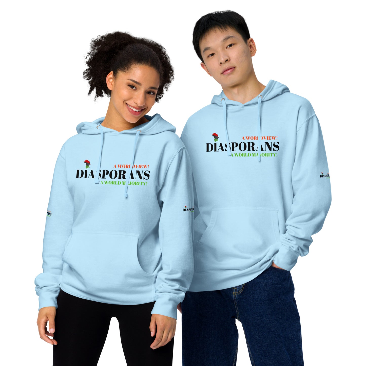 DIASPORANS  A WORLDVIEW A WORLD MAJORITY Unisex Midweight Hoodie by SobG Designs