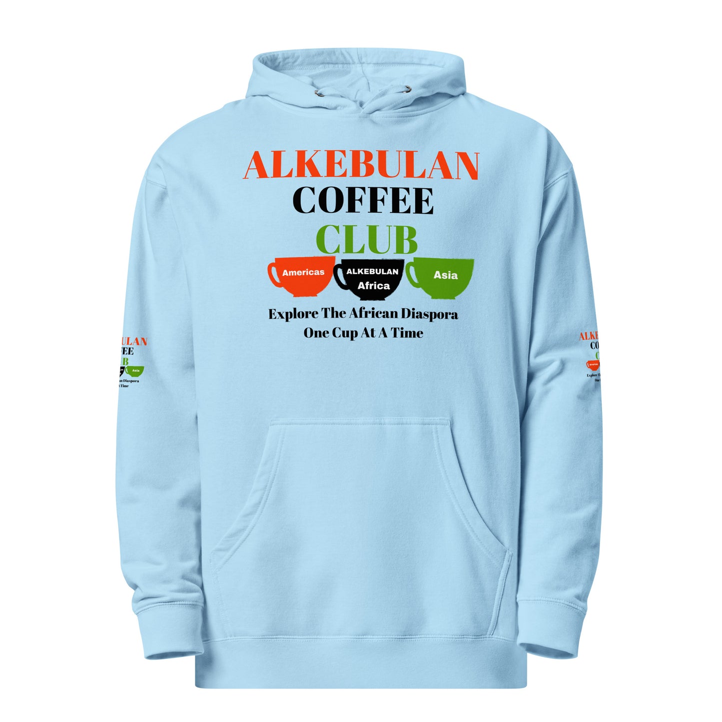 ALKEBULAN COFFEE & TEA CLUB LOGO Unisex Midweight Hoodie by SobG Designs