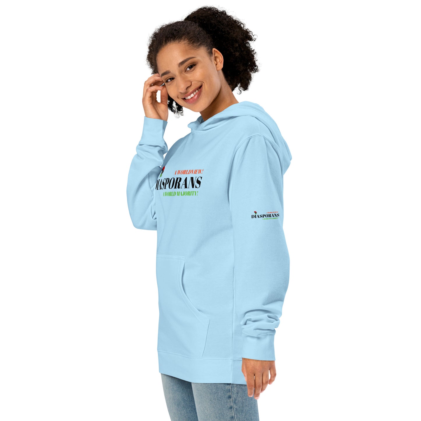 DIASPORANS  A WORLDVIEW A WORLD MAJORITY Unisex Midweight Hoodie by SobG Designs