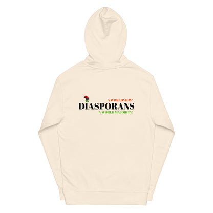 DIASPORANS  A WORLDVIEW A WORLD MAJORITY Unisex Midweight Hoodie by SobG Designs