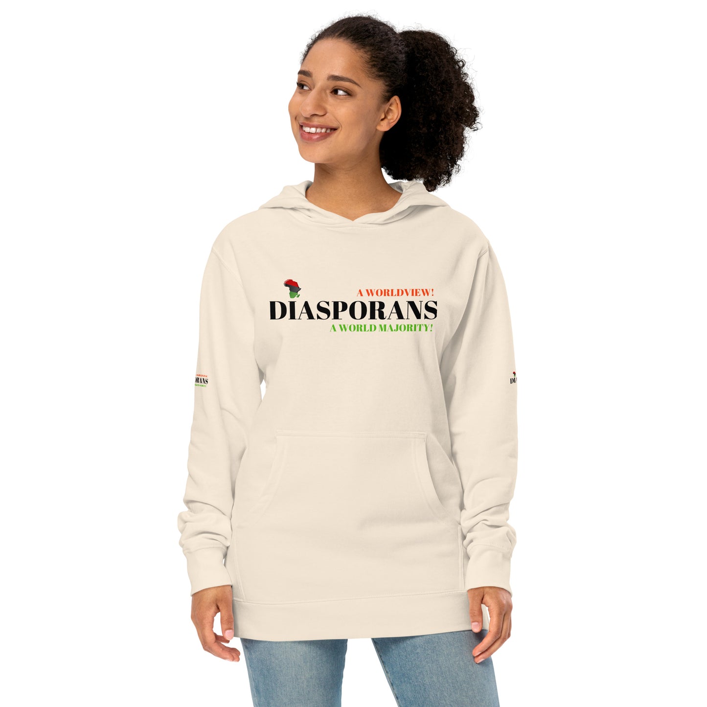 DIASPORANS  A WORLDVIEW A WORLD MAJORITY Unisex Midweight Hoodie by SobG Designs
