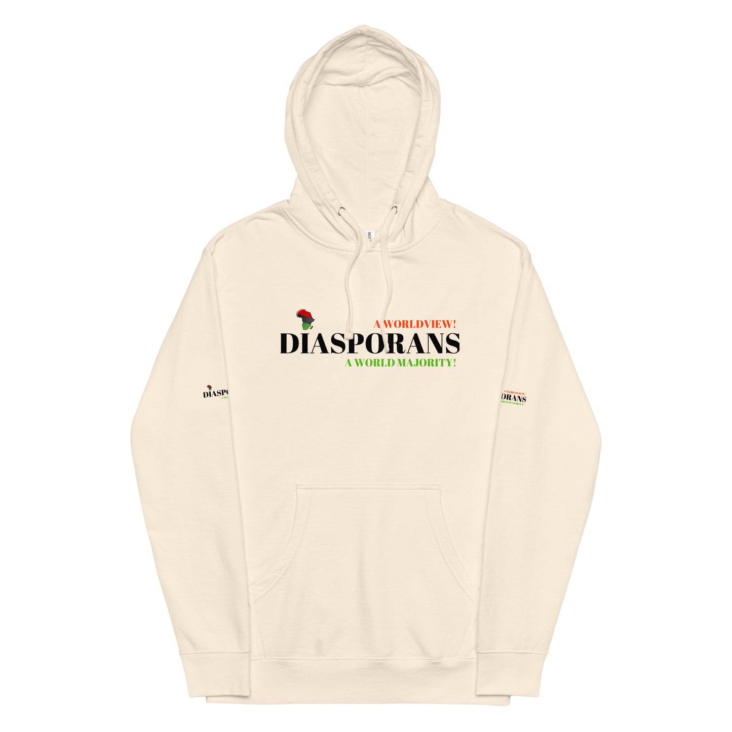 DIASPORANS  A WORLDVIEW A WORLD MAJORITY Unisex Midweight Hoodie by SobG Designs
