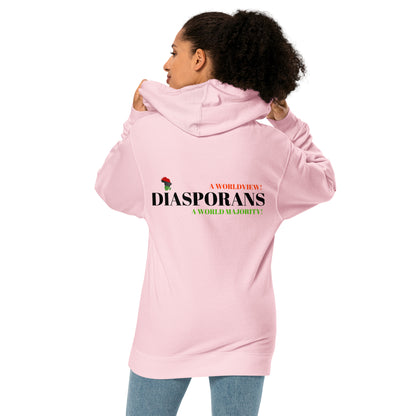 DIASPORANS  A WORLDVIEW A WORLD MAJORITY Unisex Midweight Hoodie by SobG Designs