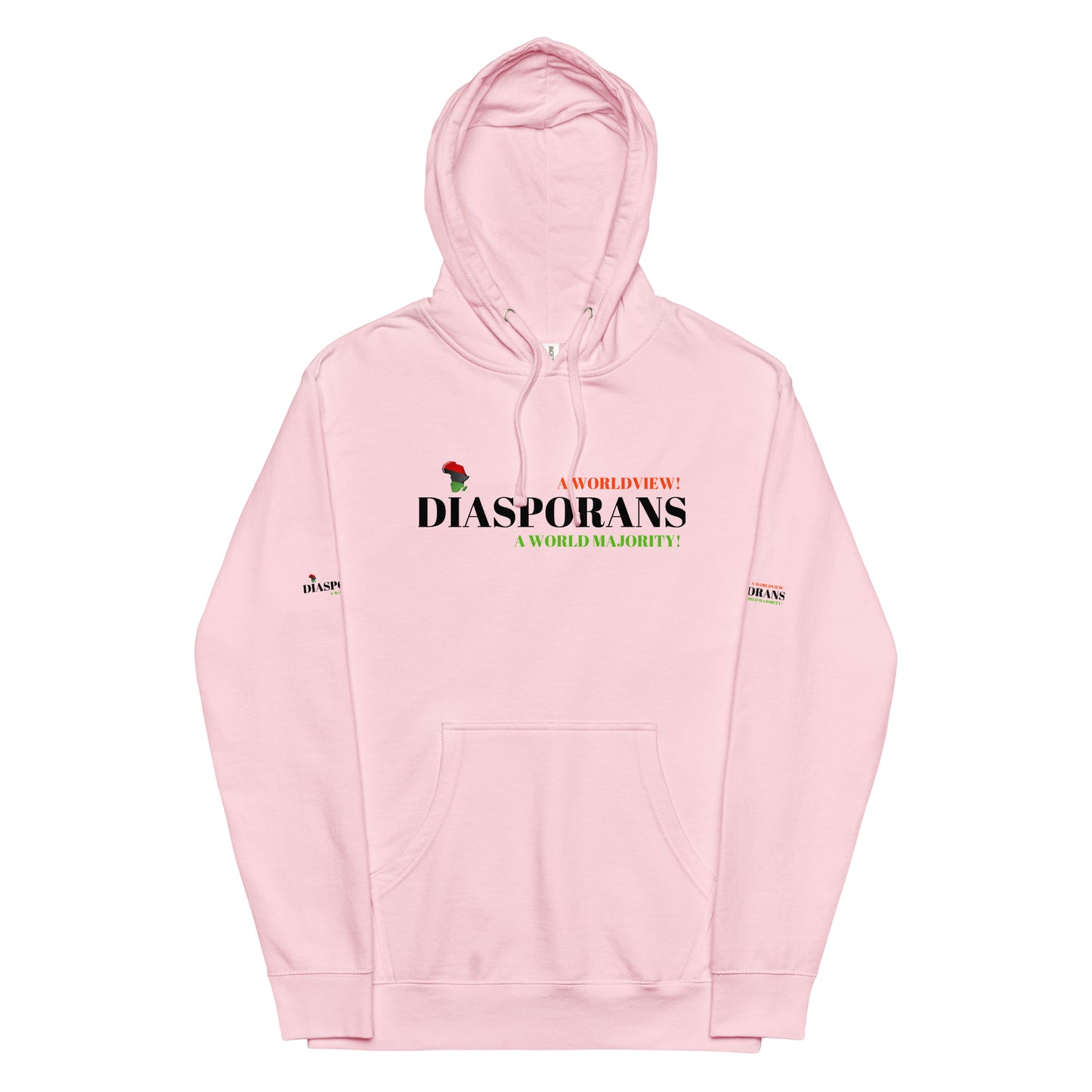 DIASPORANS  A WORLDVIEW A WORLD MAJORITY Unisex Midweight Hoodie by SobG Designs