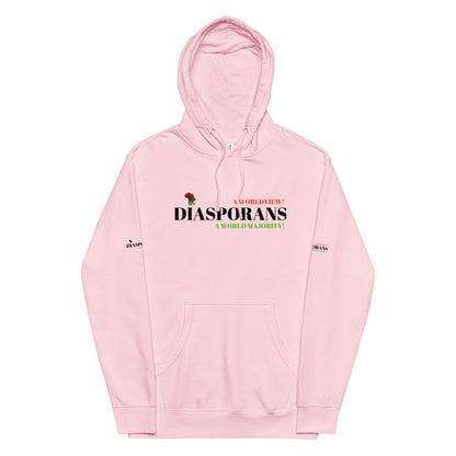 DIASPORANS  A WORLDVIEW A WORLD MAJORITY Unisex Midweight Hoodie by SobG Designs