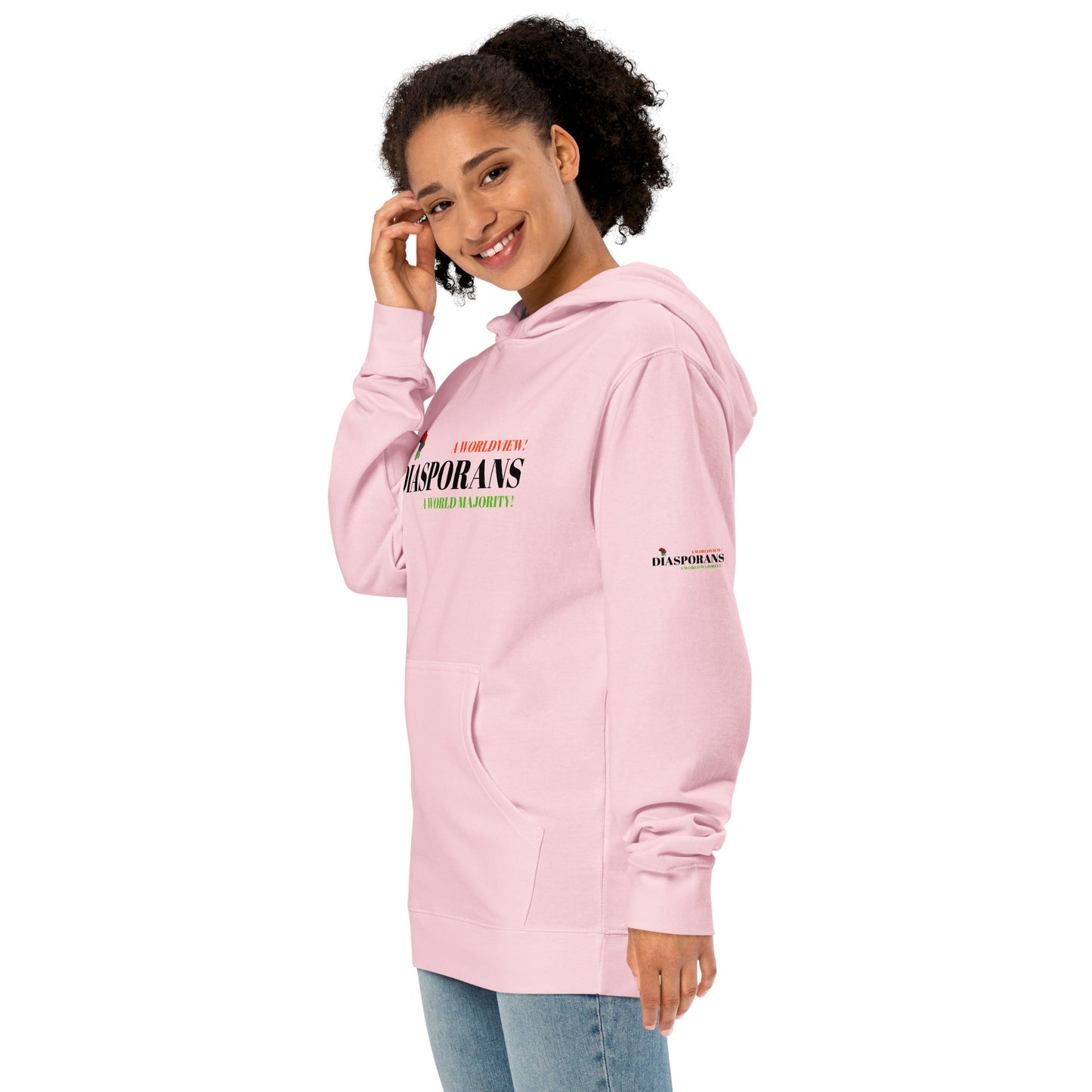 DIASPORANS  A WORLDVIEW A WORLD MAJORITY Unisex Midweight Hoodie by SobG Designs