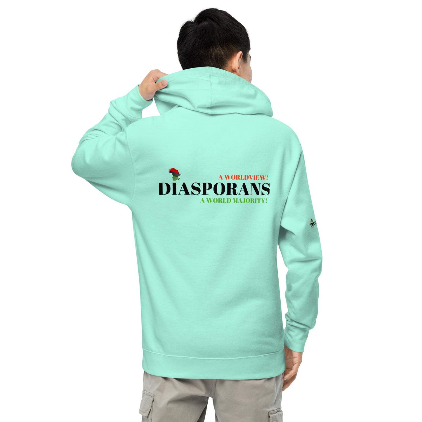 DIASPORANS  A WORLDVIEW A WORLD MAJORITY Unisex Midweight Hoodie by SobG Designs