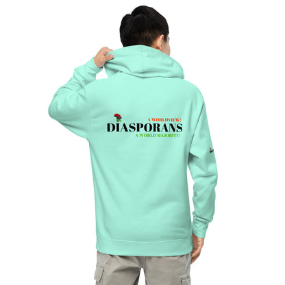 DIASPORANS  A WORLDVIEW A WORLD MAJORITY Unisex Midweight Hoodie by SobG Designs