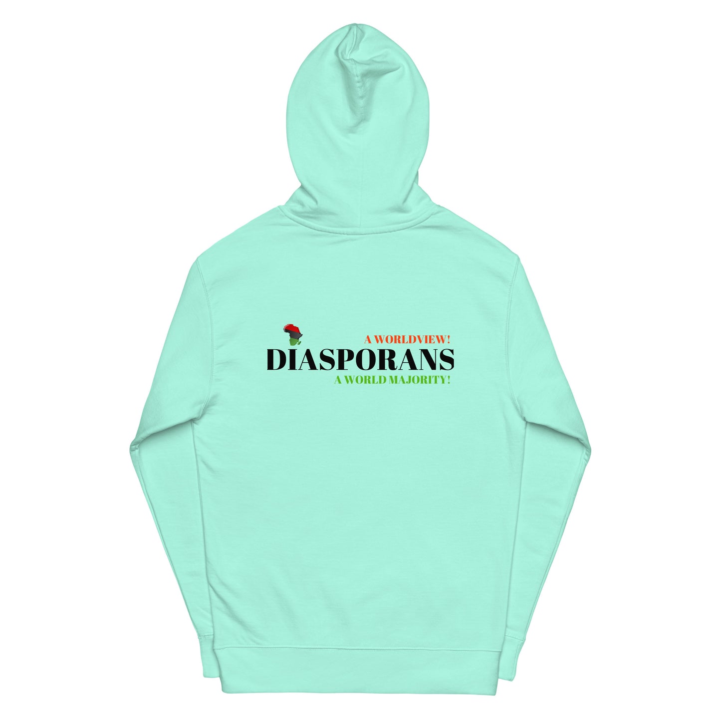 DIASPORANS  A WORLDVIEW A WORLD MAJORITY Unisex Midweight Hoodie by SobG Designs