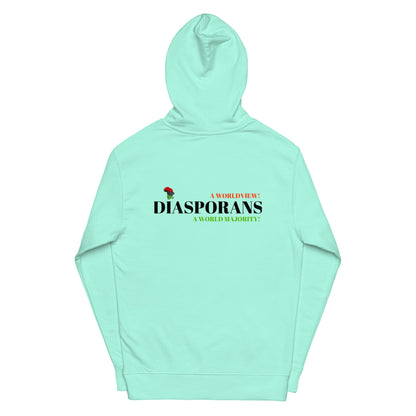 DIASPORANS  A WORLDVIEW A WORLD MAJORITY Unisex Midweight Hoodie by SobG Designs