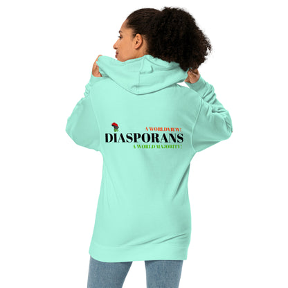 DIASPORANS  A WORLDVIEW A WORLD MAJORITY Unisex Midweight Hoodie by SobG Designs