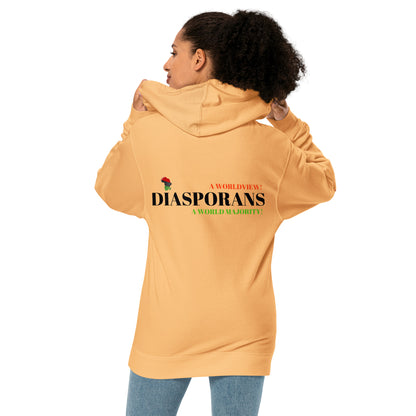 DIASPORANS  A WORLDVIEW A WORLD MAJORITY Unisex Midweight Hoodie by SobG Designs
