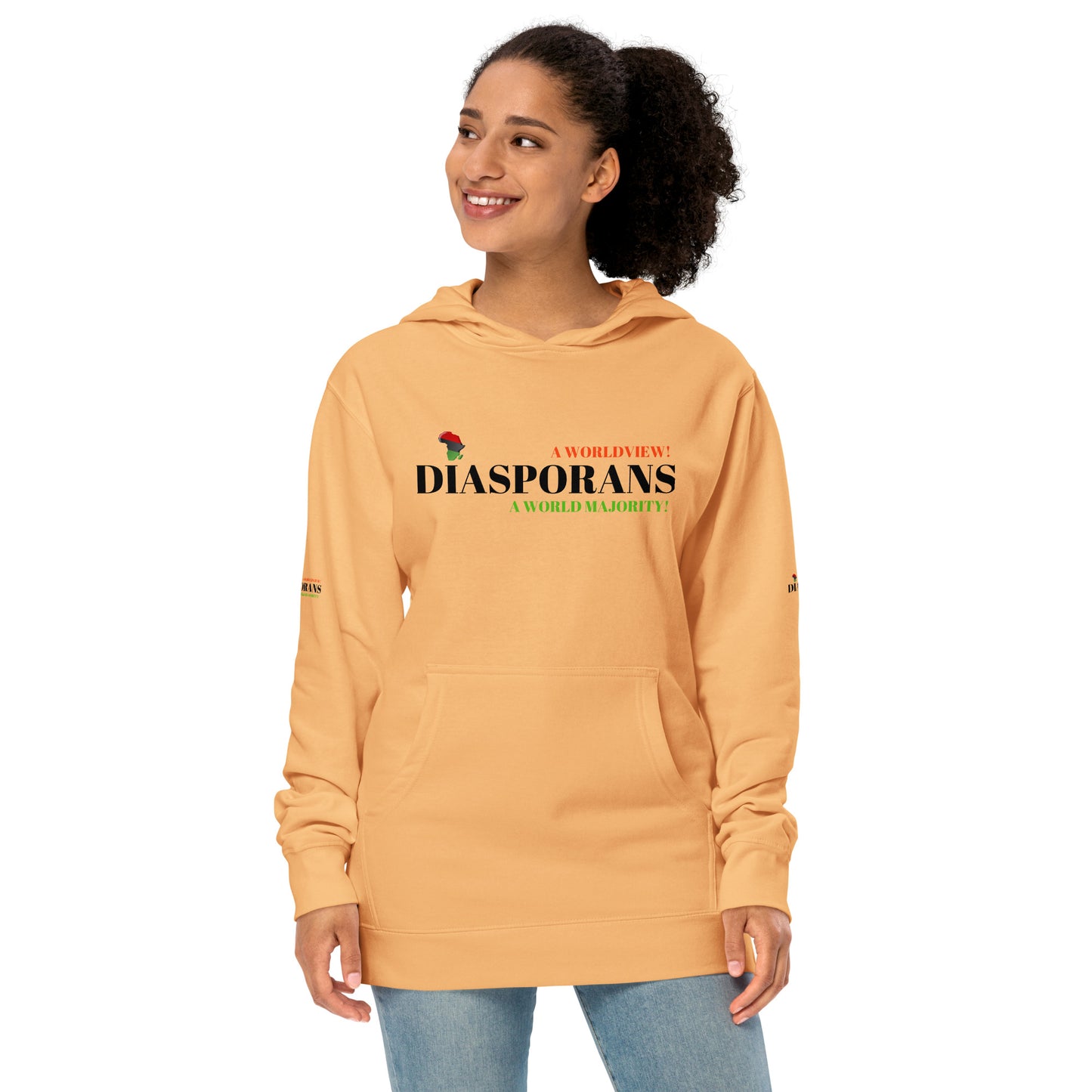 DIASPORANS  A WORLDVIEW A WORLD MAJORITY Unisex Midweight Hoodie by SobG Designs