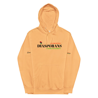 DIASPORANS  A WORLDVIEW A WORLD MAJORITY Unisex Midweight Hoodie by SobG Designs
