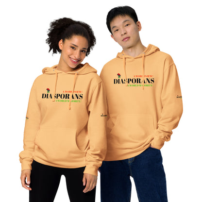DIASPORANS  A WORLDVIEW A WORLD MAJORITY Unisex Midweight Hoodie by SobG Designs