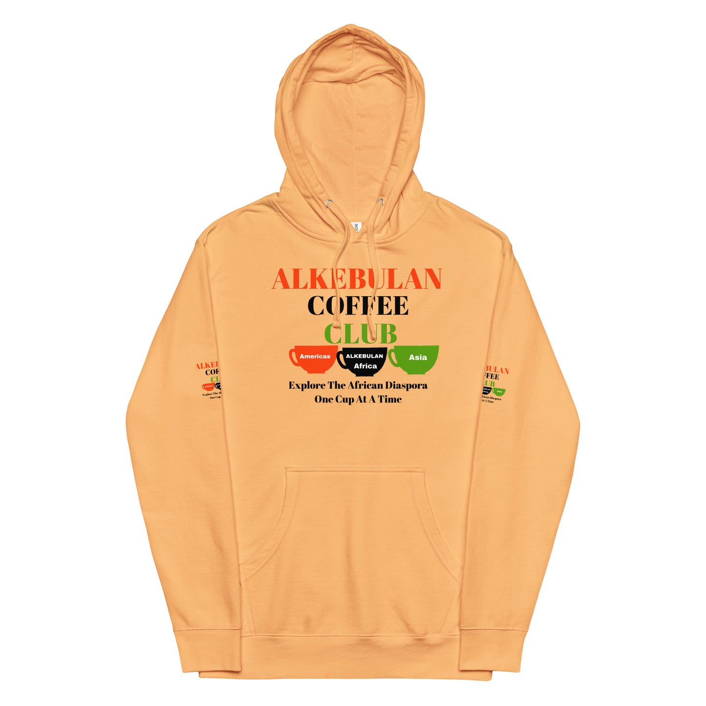 ALKEBULAN COFFEE & TEA CLUB LOGO Unisex Midweight Hoodie by SobG Designs