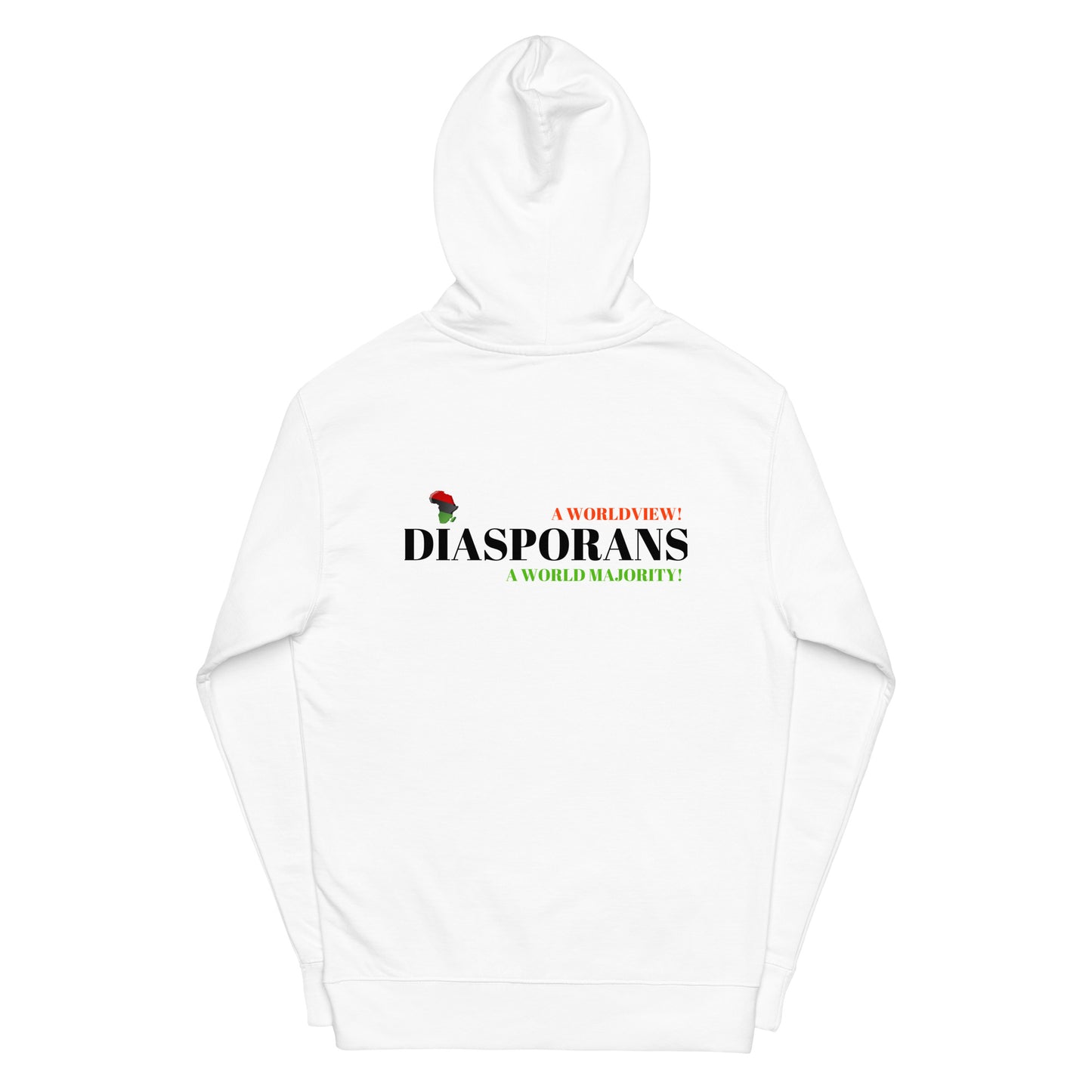DIASPORANS  A WORLDVIEW A WORLD MAJORITY Unisex Midweight Hoodie by SobG Designs