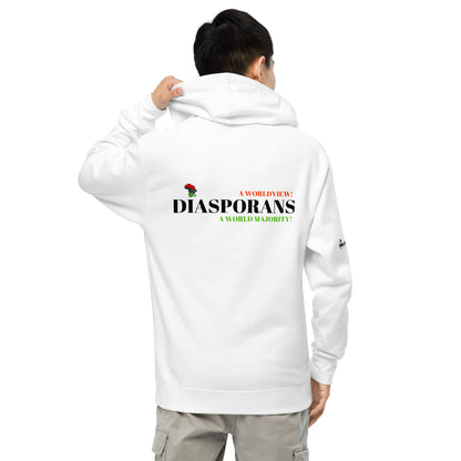 DIASPORANS  A WORLDVIEW A WORLD MAJORITY Unisex Midweight Hoodie by SobG Designs