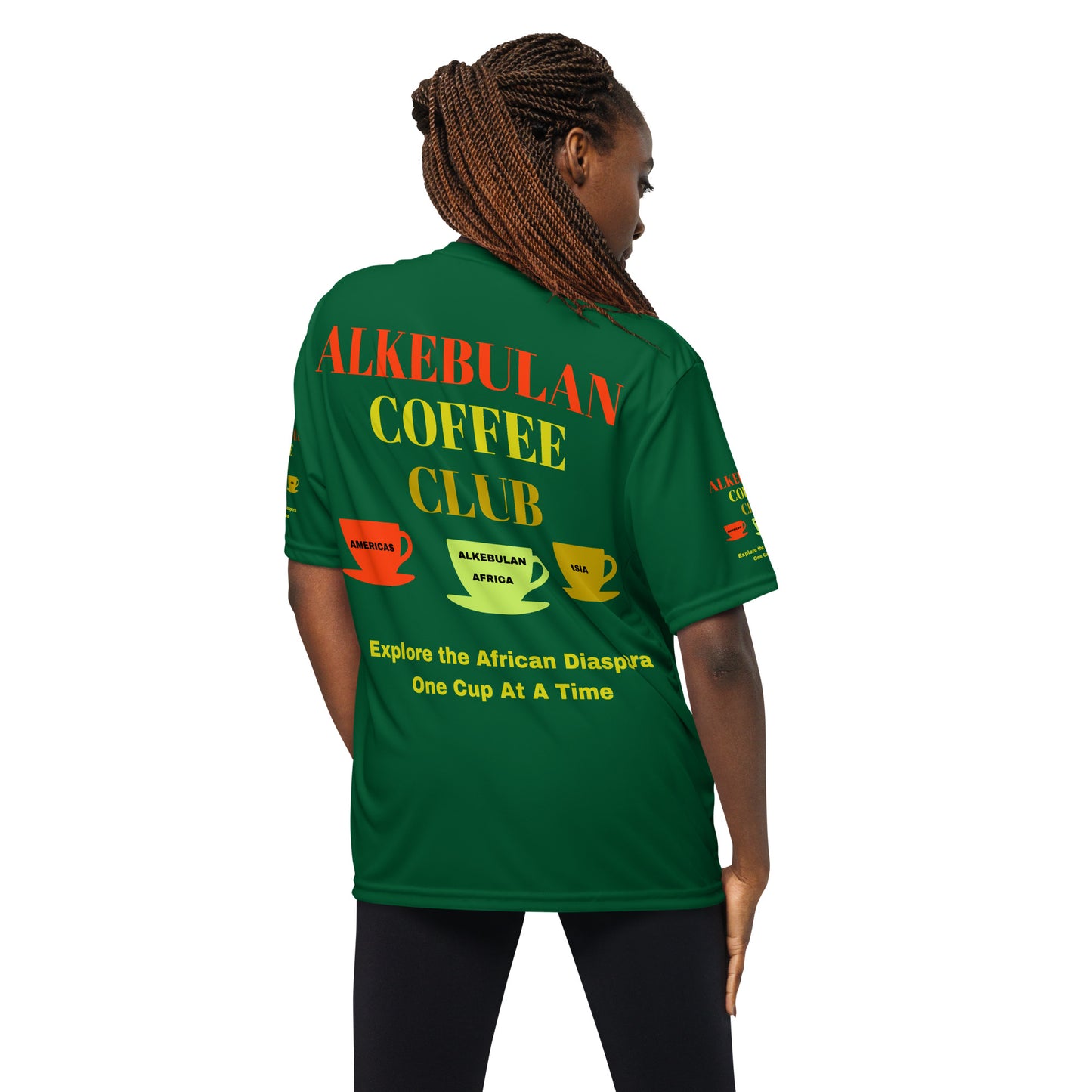 ALKEBULAN COFFEE CLUB LOGO Unisex Performance Crew Neck T-Shirt by SobG Designs